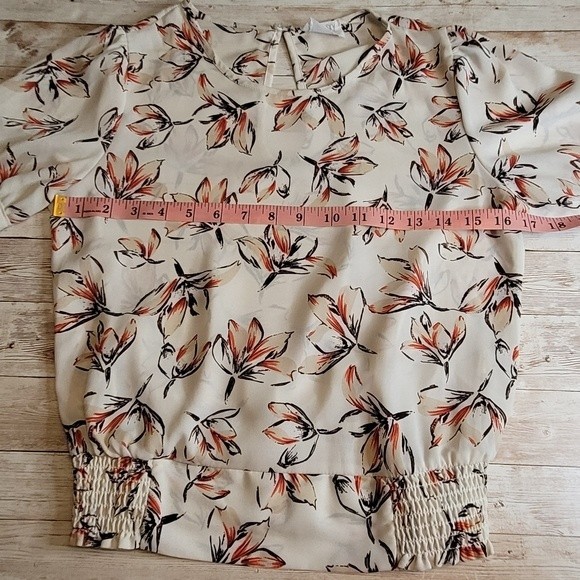 Sienna Sky Smocked Ivory Floral Top | Smocked Top | Sienna Sky Top - Picture 9 of 14